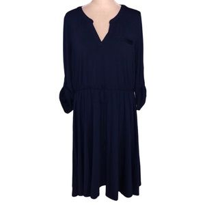 Torrid blue 3/4 sleeve midi cutout dress